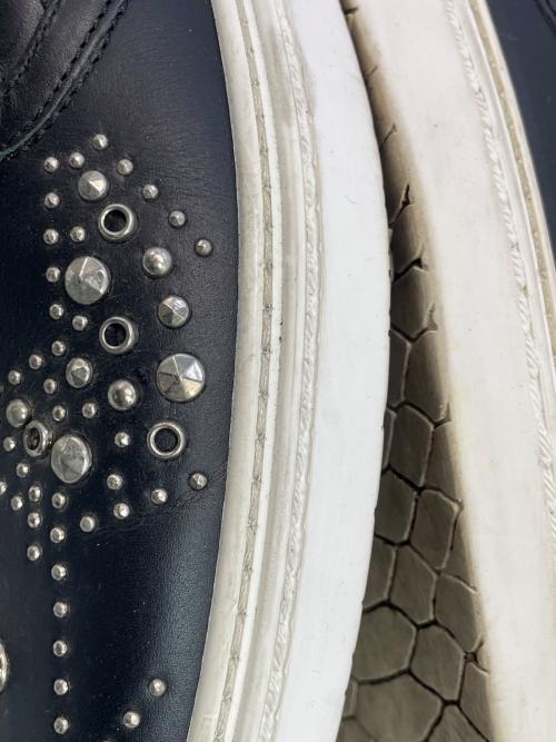 JIMMY CHOO（ジミーチュウ）JIMMY CHOO (ジミーチュウ) レザースリッポン ブラック×ホワイト サイズ:SIZE 40の古着・服飾アイテム