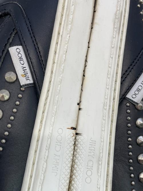 JIMMY CHOO（ジミーチュウ）JIMMY CHOO (ジミーチュウ) レザースリッポン ブラック×ホワイト サイズ:SIZE 40の古着・服飾アイテム