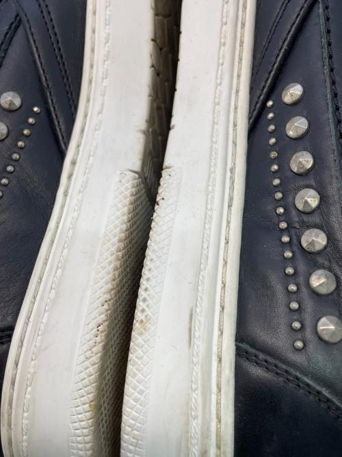 JIMMY CHOO（ジミーチュウ）JIMMY CHOO (ジミーチュウ) レザースリッポン ブラック×ホワイト サイズ:SIZE 40の古着・服飾アイテム