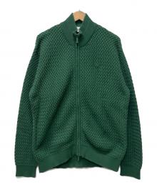 LACOSTE（ラコステ）の古着「バスケットニットジップアップ」｜グリーン