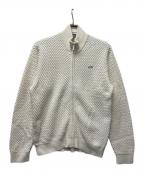 LACOSTEラコステ）の古着「バスケットニットジップアップ」｜ホワイト