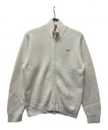 LACOSTE（ラコステ）の古着「バスケットニットジップアップ」｜ホワイト