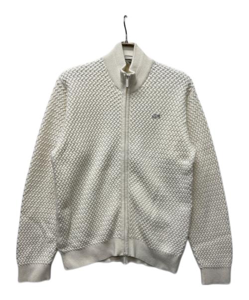 LACOSTE（ラコステ）LACOSTE (ラコステ) バスケットニットジップアップ ホワイト サイズ:Ｌの古着・服飾アイテム