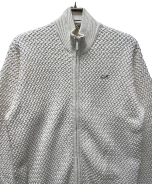 LACOSTE（ラコステ）LACOSTE (ラコステ) バスケットニットジップアップ ホワイト サイズ:Ｌの古着・服飾アイテム