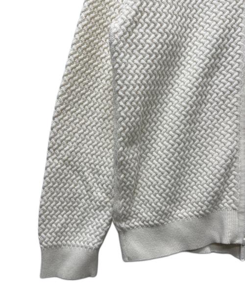 LACOSTE（ラコステ）LACOSTE (ラコステ) バスケットニットジップアップ ホワイト サイズ:Ｌの古着・服飾アイテム