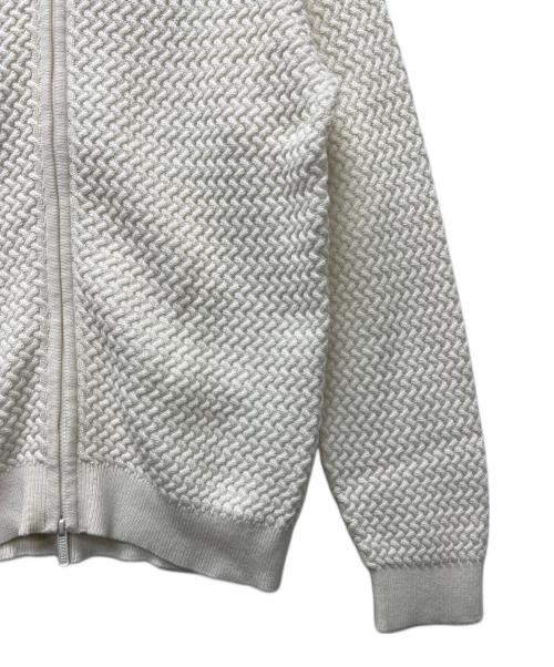 LACOSTE（ラコステ）LACOSTE (ラコステ) バスケットニットジップアップ ホワイト サイズ:Ｌの古着・服飾アイテム