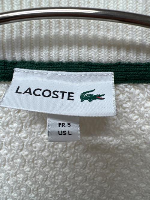 LACOSTE（ラコステ）LACOSTE (ラコステ) バスケットニットジップアップ ホワイト サイズ:Ｌの古着・服飾アイテム