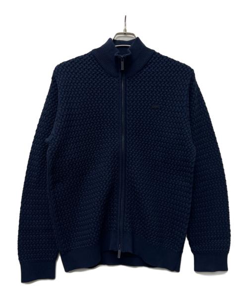 LACOSTE（ラコステ）LACOSTE (ラコステ) バスケットニットジップアップ ネイビー サイズ:Ｌの古着・服飾アイテム