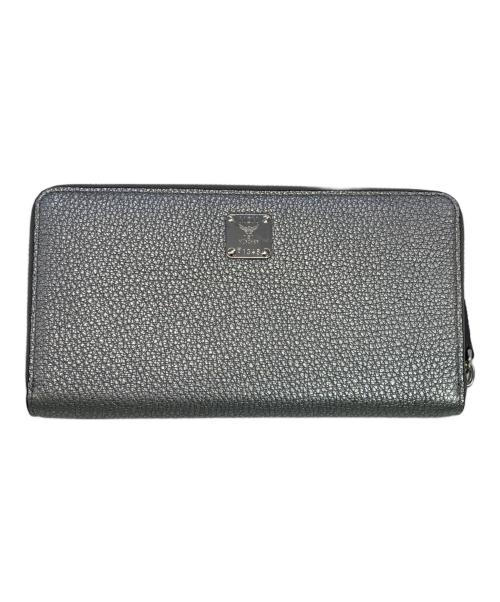MCM（エムシーエム）MCM (エムシーエム) ラウンドファスナー長財布 シルバーの古着・服飾アイテム