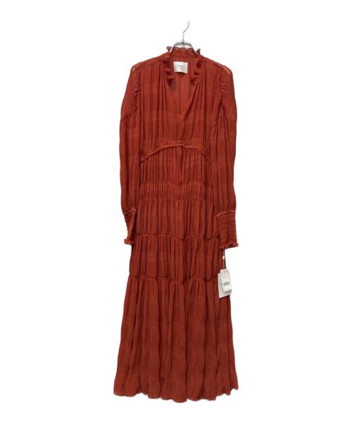 Ameri（アメリ）Ameri (アメリ) SHIRRING PLEATS DRESS レッド サイズ:Mの古着・服飾アイテム