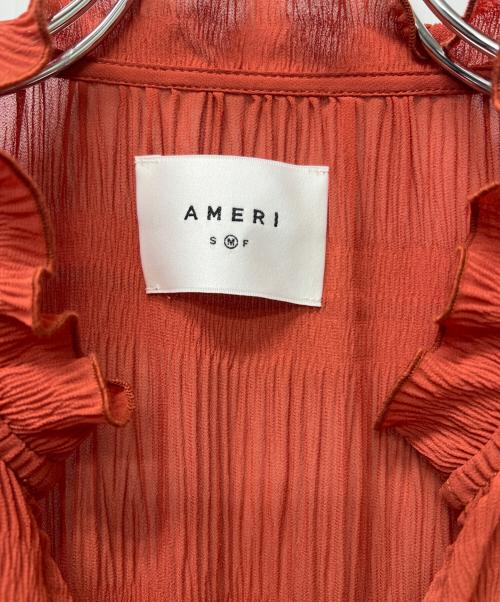 Ameri（アメリ）Ameri (アメリ) SHIRRING PLEATS DRESS レッド サイズ:Mの古着・服飾アイテム
