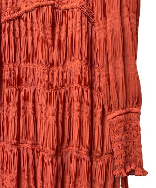 Ameri（アメリ）Ameri (アメリ) SHIRRING PLEATS DRESS レッド サイズ:Mの古着・服飾アイテム
