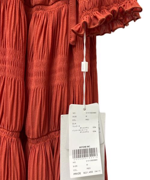 Ameri（アメリ）Ameri (アメリ) SHIRRING PLEATS DRESS レッド サイズ:Mの古着・服飾アイテム