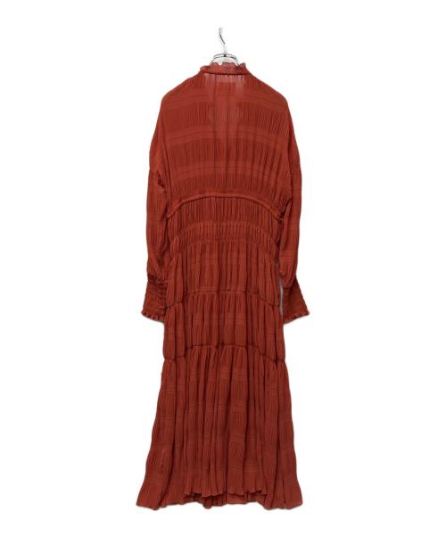 Ameri（アメリ）Ameri (アメリ) SHIRRING PLEATS DRESS レッド サイズ:Mの古着・服飾アイテム