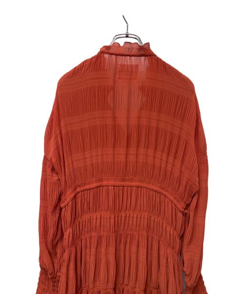 Ameri（アメリ）Ameri (アメリ) SHIRRING PLEATS DRESS レッド サイズ:Mの古着・服飾アイテム