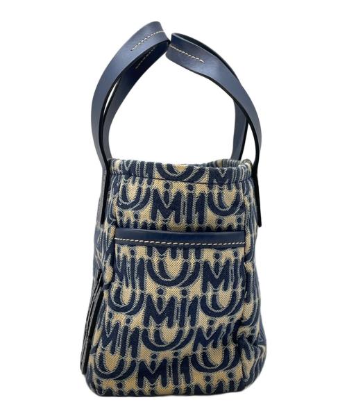 MIU MIU（ミュウミュウ）MIU MIU (ミュウミュウ) 2WAYバッグ ブルー×ベージュの古着・服飾アイテム