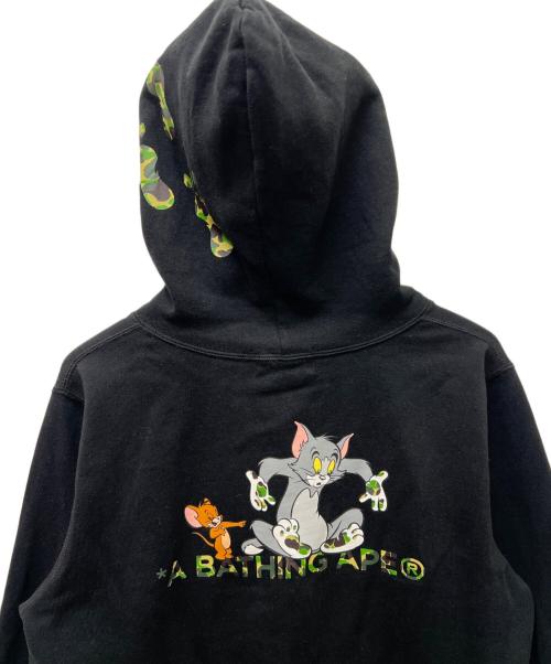 A BATHING APE（アベイシングエイプ）A BATHING APE (ア ベイシング エイプ) TOM and JERRY (トム アンド ジェリー) パーカー ブラック サイズ:Mの古着・服飾アイテム