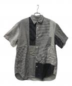 COMME des GARCONS HOMMEコムデギャルソン オム）の古着「半袖シャツ」｜グレー×ブラック