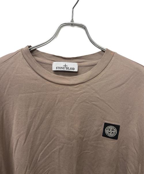 STONE ISLAND（ストーンアイランド）STONE ISLAND (ストーンアイランド) ロゴTシャツ ベージュ サイズ:Ｌの古着・服飾アイテム