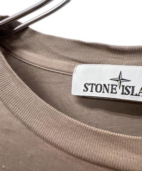 STONE ISLAND（ストーンアイランド）STONE ISLAND (ストーンアイランド) ロゴTシャツ ベージュ サイズ:Ｌの古着・服飾アイテム