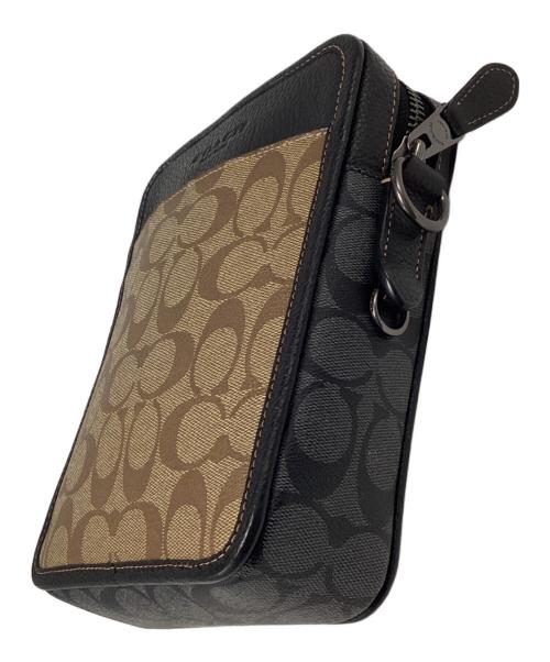 COACH（コーチ）COACH (コーチ) サリバン クロスボディ ブロックド シグネチャー キャンバス ベージュ×ブラックの古着・服飾アイテム