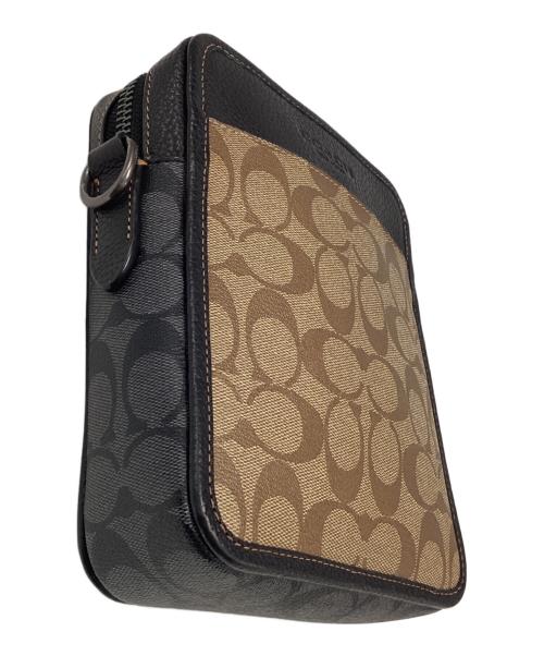 COACH（コーチ）COACH (コーチ) サリバン クロスボディ ブロックド シグネチャー キャンバス ベージュ×ブラックの古着・服飾アイテム
