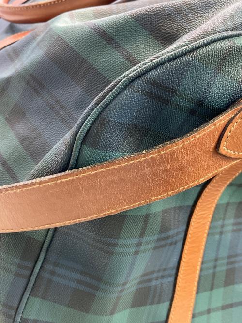 POLO RALPH LAUREN（ポロ・ラルフローレン）POLO RALPH LAUREN (ポロ・ラルフローレン) ボストンバッグ グリーン×ブラウンの古着・服飾アイテム