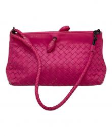 BOTTEGA VENETA（ボッテガベネタ）の古着「イントレチャートハンドバッグ」｜ピンク