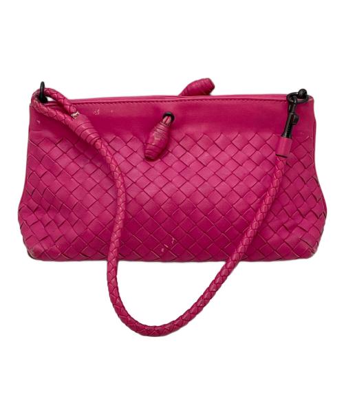 BOTTEGA VENETA（ボッテガベネタ）BOTTEGA VENETA (ボッテガベネタ) イントレチャートハンドバッグ ピンクの古着・服飾アイテム