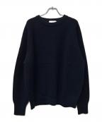 YLEVEイレーヴ）の古着「ノンミュールジングウールクルーネックニット」｜ネイビー