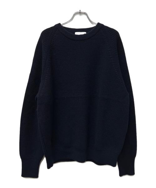 YLEVE（イレーヴ）YLEVE (イレーヴ) ノンミュールジングウールクルーネックニット ネイビー サイズ:Ｌの古着・服飾アイテム