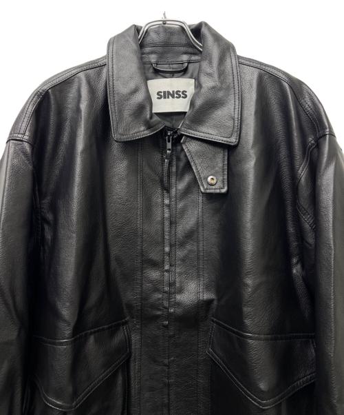 SINSS（シンス）SINSS (シンス) フェイクレザージャケット ブラック サイズ:Mの古着・服飾アイテム