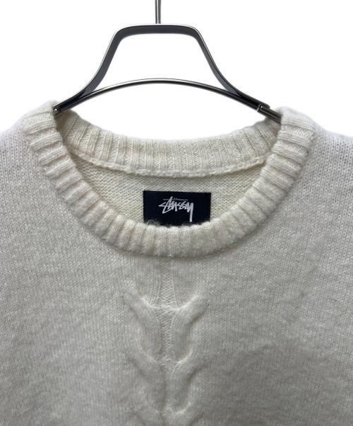 stussy（ステューシー）stussy (ステューシー) モヘヤ混ニット ホワイト サイズ:ＸＬの古着・服飾アイテム