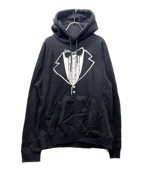 TAKAHIROMIYASHITA TheSoloIst.（タカヒロミヤシタ ザソロイスト）TAKAHIROMIYASHITA TheSoloIst. (タカヒロミヤシタ ザソロイスト) トロンプルイユタキシードオーバーサイズドフーディー ブラック サイズ:５２の古着・服飾アイテム