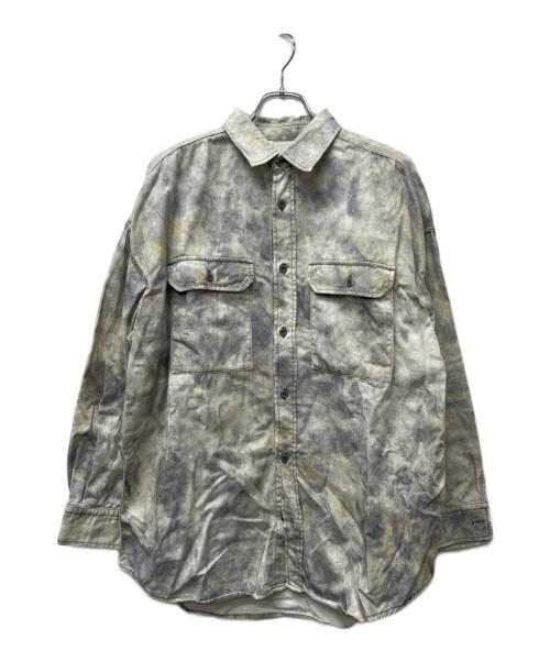 N.HOOLYWOOD（エヌ ハリウッド）N.HOOLYWOOD (エヌ ハリウッド) 長袖シャツ グレー×ホワイト サイズ:40の古着・服飾アイテム