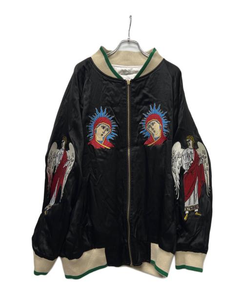 ALLY & DIA（アリーアンドダイア）ALLY & DIA (アリーアンドダイア) REVERSIBLE SOUVENIR JACKET アイボリー×ブラック サイズ:ＸＬの古着・服飾アイテム