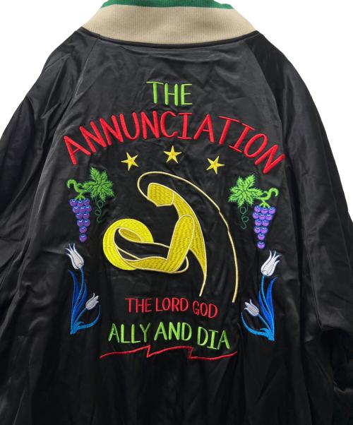 ALLY & DIA（アリーアンドダイア）ALLY & DIA (アリーアンドダイア) REVERSIBLE SOUVENIR JACKET アイボリー×ブラック サイズ:ＸＬの古着・服飾アイテム