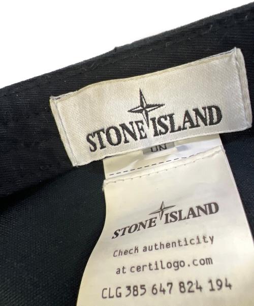 STONE ISLAND（ストーンアイランド）STONE ISLAND (ストーンアイランド) ベースボールキャップ ブラックの古着・服飾アイテム