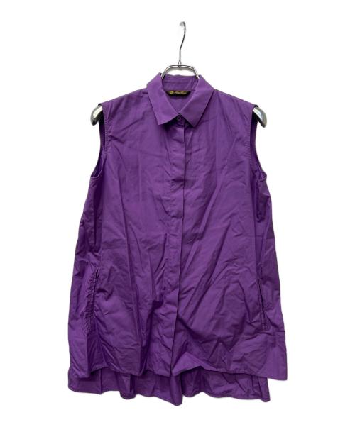 LORO PIANA（ロロピアーナ）LORO PIANA (ロロピアーナ) ノースリーブブラウス パープル サイズ:３８の古着・服飾アイテム