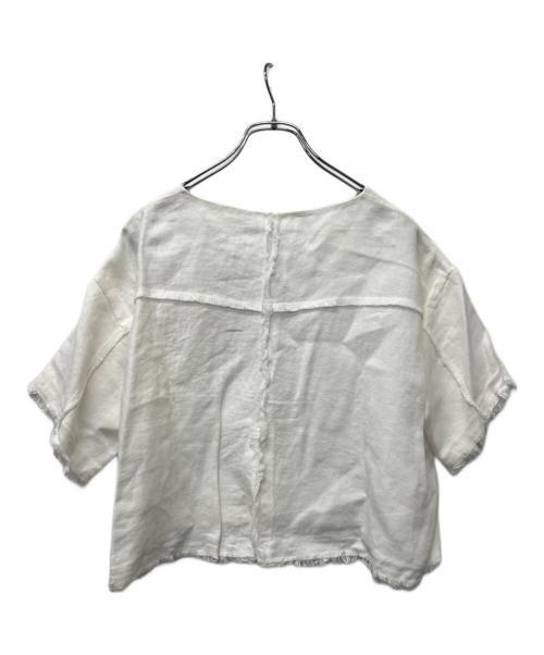 DRAWER（ドゥロワー）DRAWER (ドゥロワー) 半袖ブラウス ホワイト サイズ:３６の古着・服飾アイテム