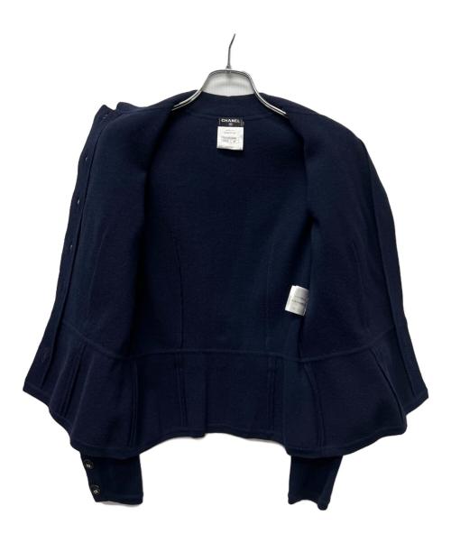 CHANEL（シャネル）CHANEL (シャネル) パリボンベイニットジャケット ネイビー サイズ:３６の古着・服飾アイテム