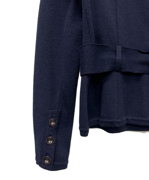 CHANEL（シャネル）CHANEL (シャネル) パリボンベイニットジャケット ネイビー サイズ:３６の古着・服飾アイテム
