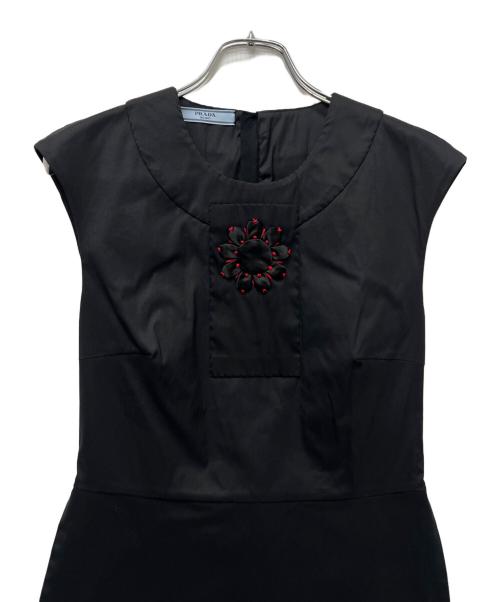 PRADA（プラダ）PRADA (プラダ) ノースリーブブラウス ブラック サイズ:３８の古着・服飾アイテム