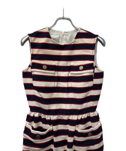 VARENTINE（ヴァレンティーン）VARENTINE (ヴァレンティーン) ノースリーブ・キャミソールワンピース ホワイト×ネイビー サイズ:38の古着・服飾アイテム