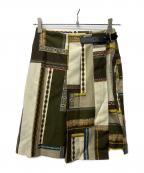 ETROエトロ）の古着「ミディスカート」｜ベージュ×カーキ