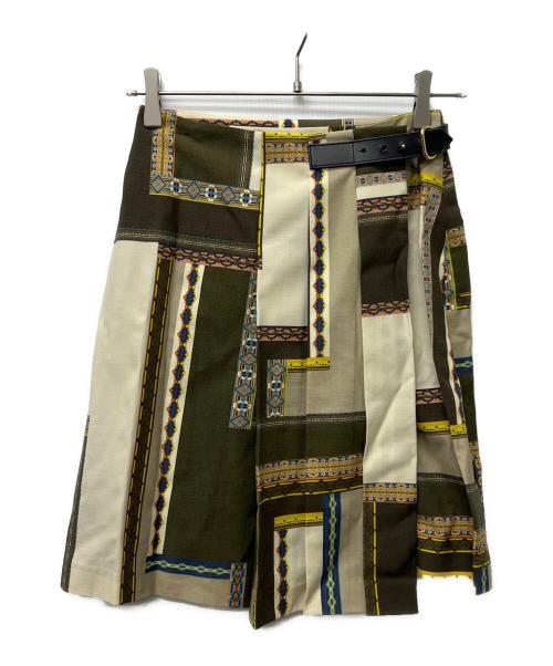 ETRO（エトロ）ETRO (エトロ) ミディスカート ベージュ×カーキ サイズ:３６の古着・服飾アイテム