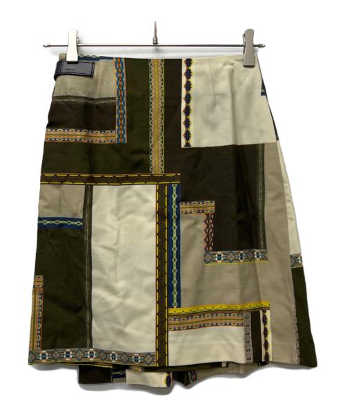ETRO（エトロ）ETRO (エトロ) ミディスカート ベージュ×カーキ サイズ:３６の古着・服飾アイテム