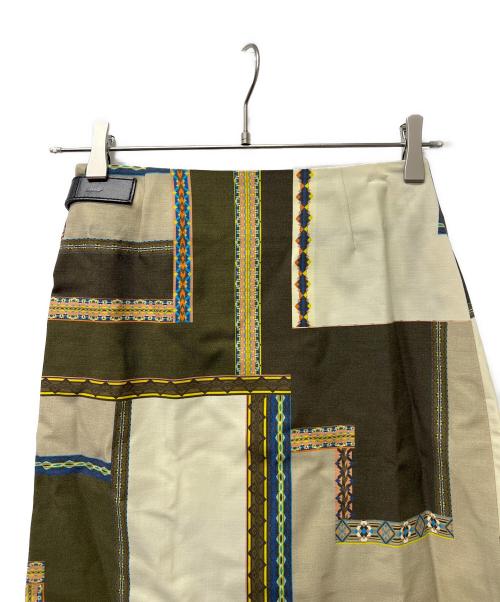 ETRO（エトロ）ETRO (エトロ) ミディスカート ベージュ×カーキ サイズ:３６の古着・服飾アイテム