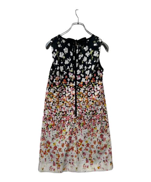 RED VALENTINO（レッドヴァレンティノ）RED VALENTINO (レッドヴァレンティノ) ノースリーブ・キャミソールワンピース ブラック×ホワイト サイズ:３８の古着・服飾アイテム