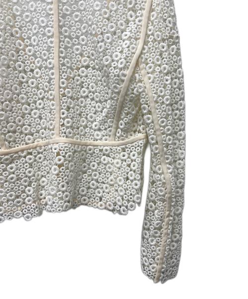 Chloe（クロエ）Chloe (クロエ) 薄手カーディガン アイボリー×ベージュ サイズ:３４の古着・服飾アイテム